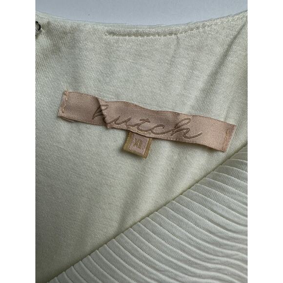 Hutch Size XL Vicki White Ribbed Fit and Flare Textured V-Neck Anthropologie - Picture 5 of 9